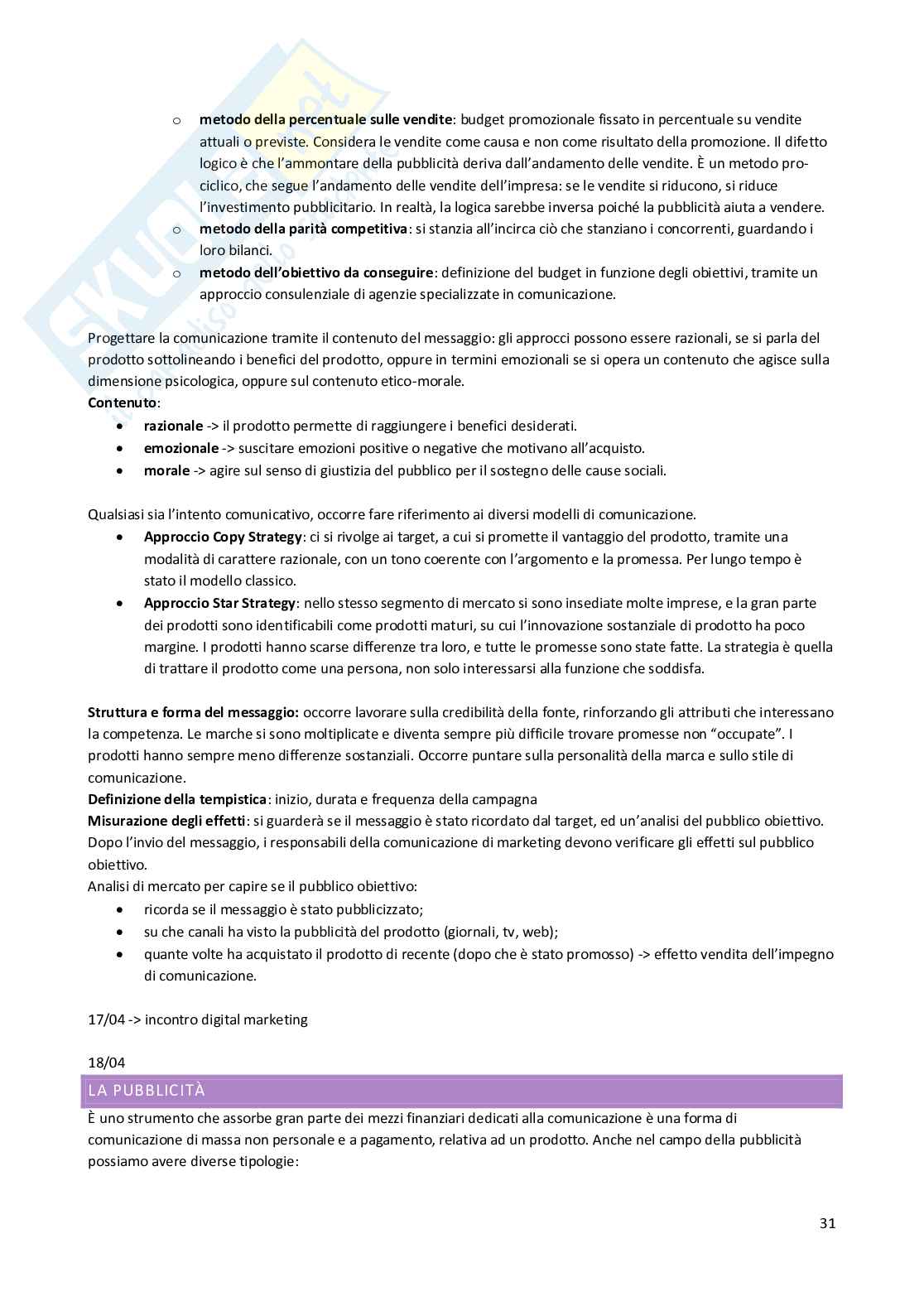 Riassunto esame Marketing, Prof. Nardin Giuseppe, libro consigliato Retail Marketing , Ennis, Sean Pag. 31