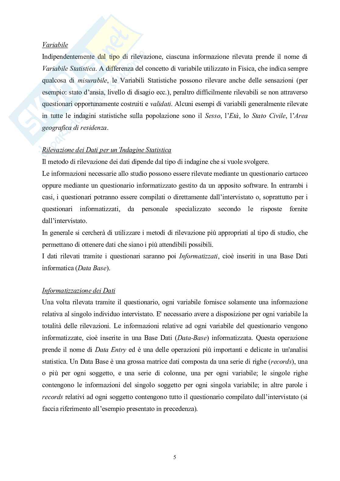 Appunti di Statistica elementare per lauree sanitarie Pag. 11