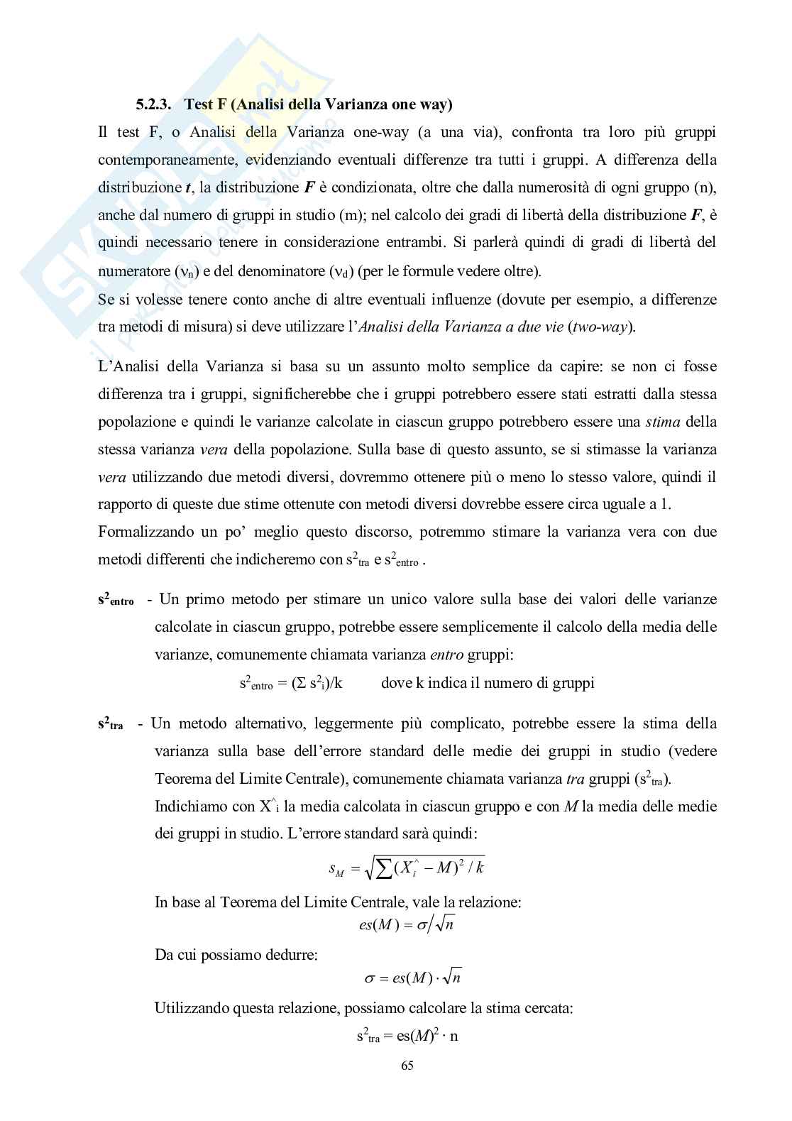 Appunti di Statistica elementare per lauree sanitarie Pag. 71
