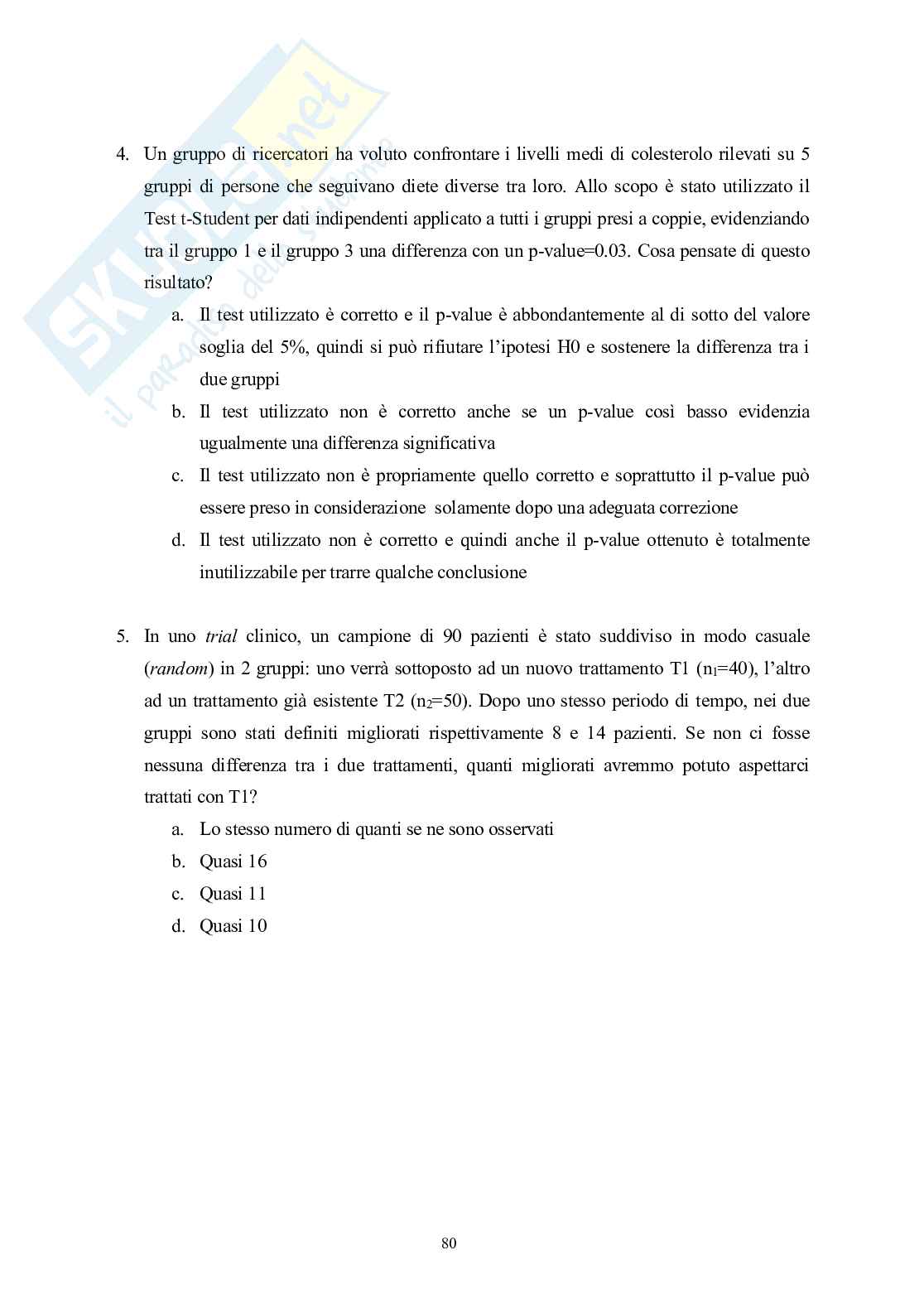 Appunti di Statistica elementare per lauree sanitarie Pag. 86