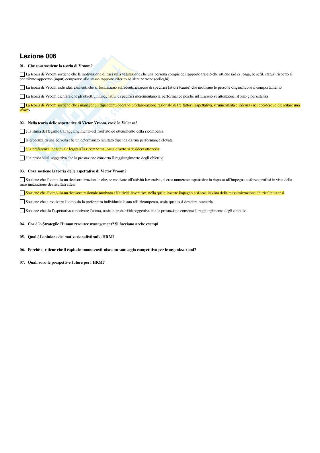 Paniere Comportamenti organizzativi - Risposte multiple - aggiornato (2025) Pag. 11