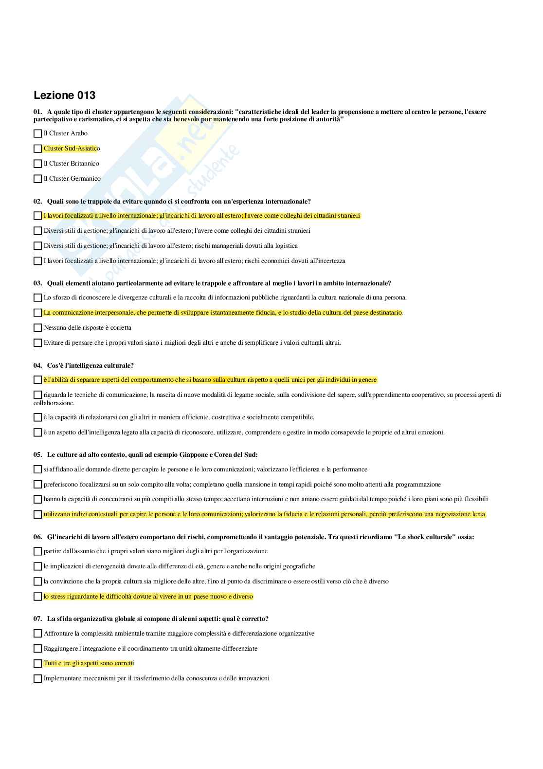 Paniere Comportamenti organizzativi - Risposte multiple - aggiornato (2025) Pag. 21