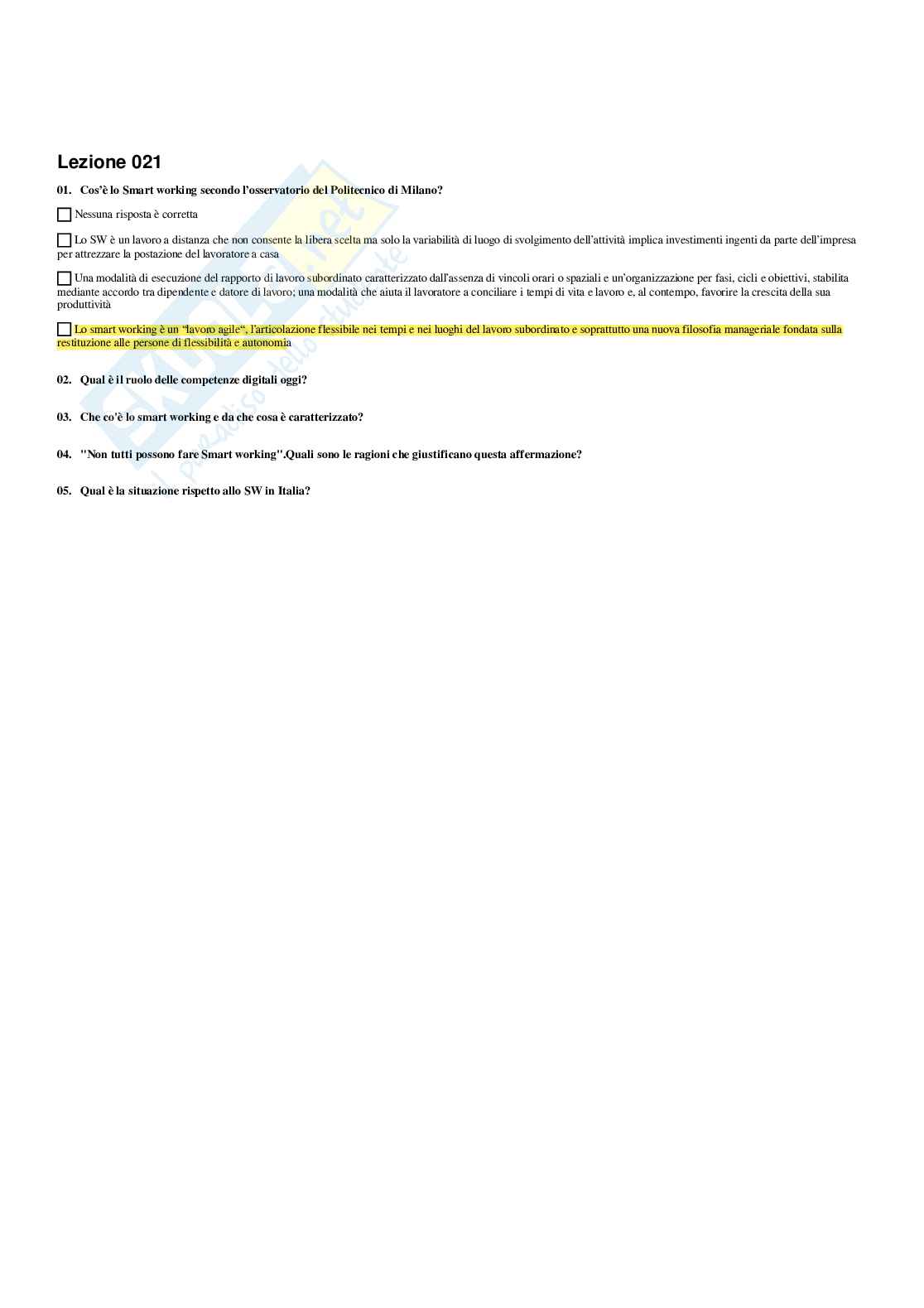 Paniere Comportamenti organizzativi - Risposte multiple - aggiornato (2025) Pag. 31