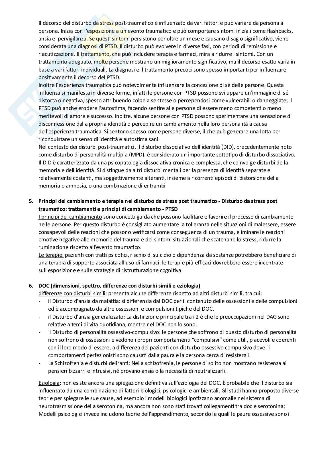 Domande d'esame di Psicologia clinica con risposte Pag. 2