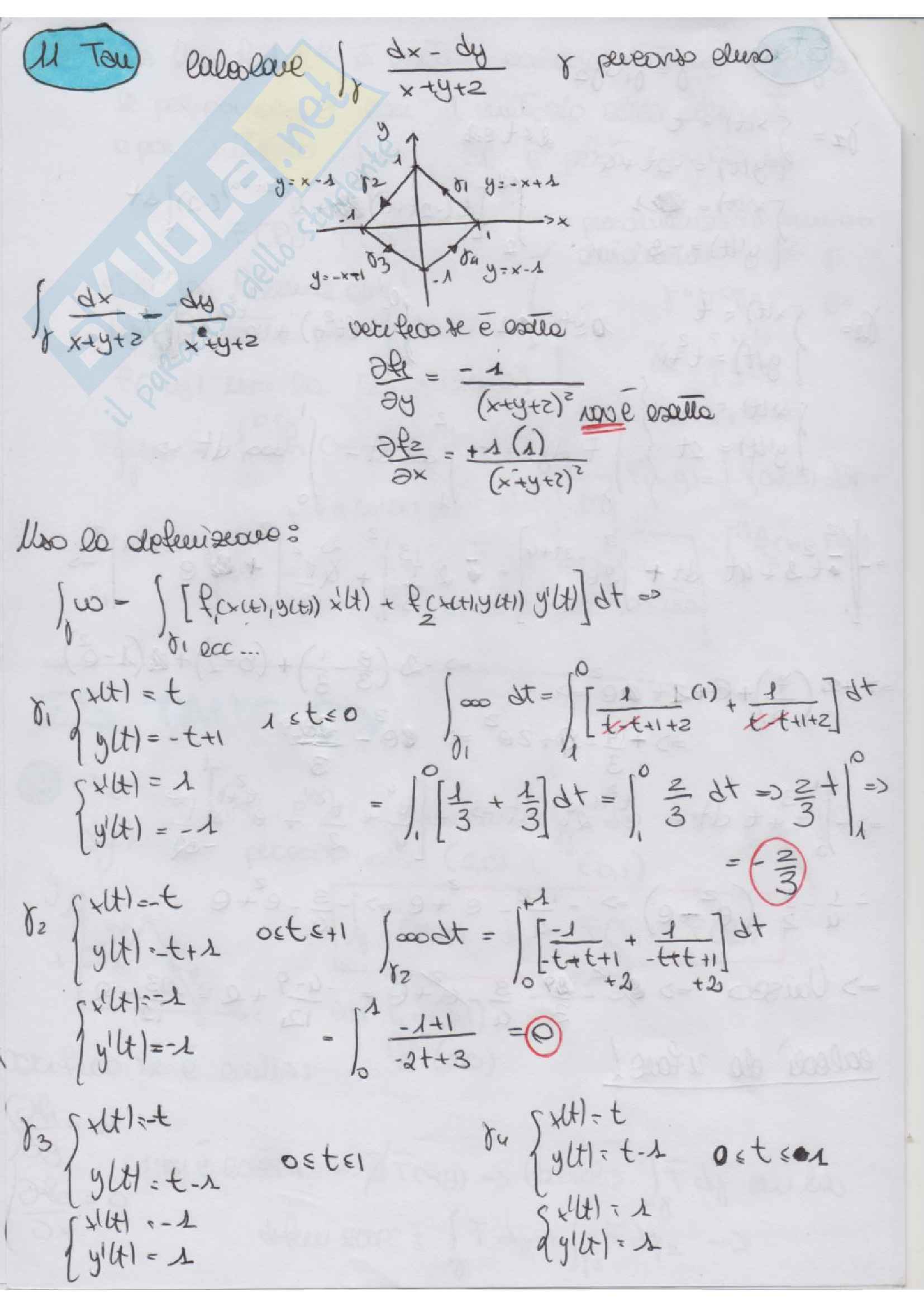 Esercizi, Analisi matematica 2
