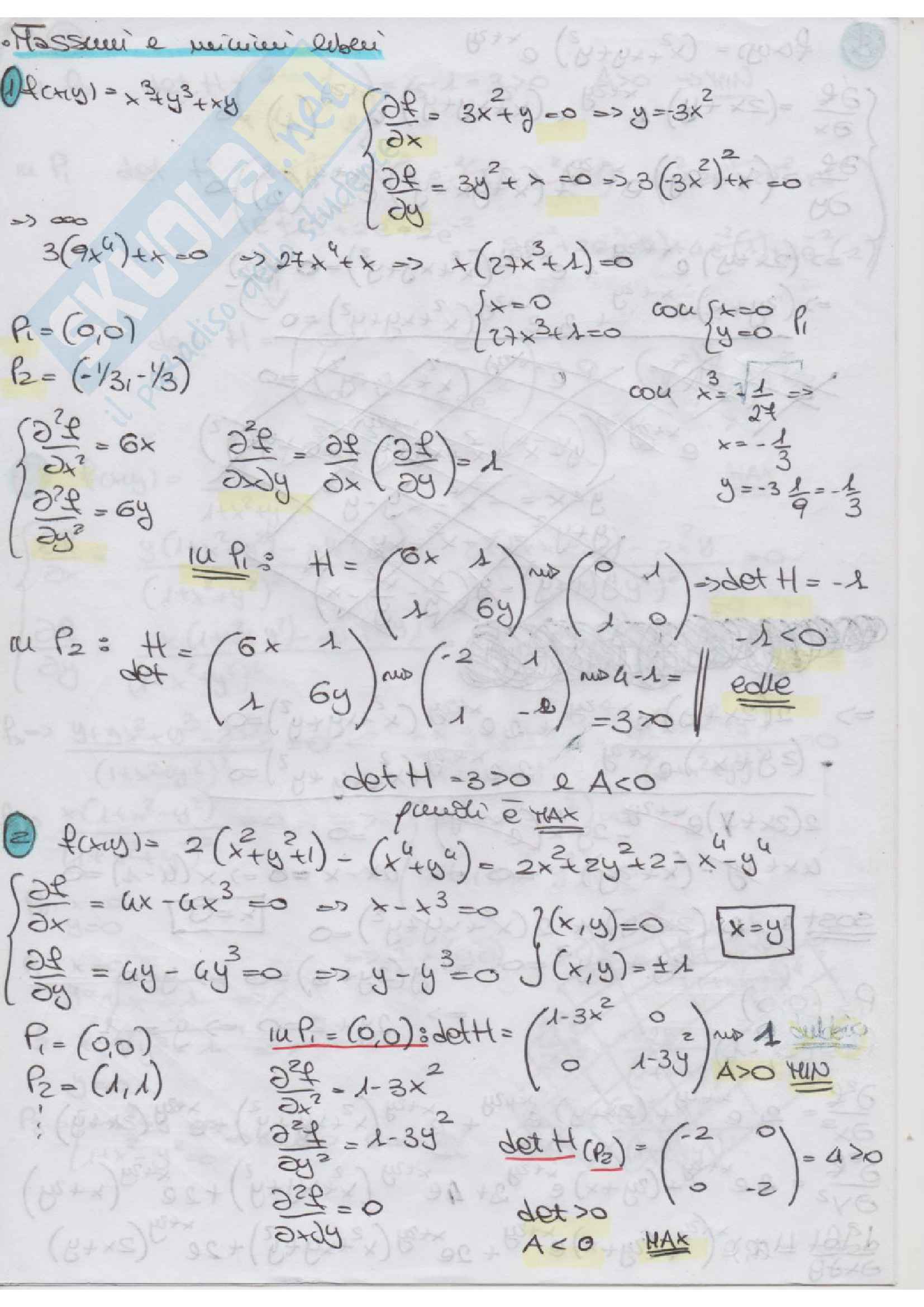 Esercizi, Analisi matematica 2