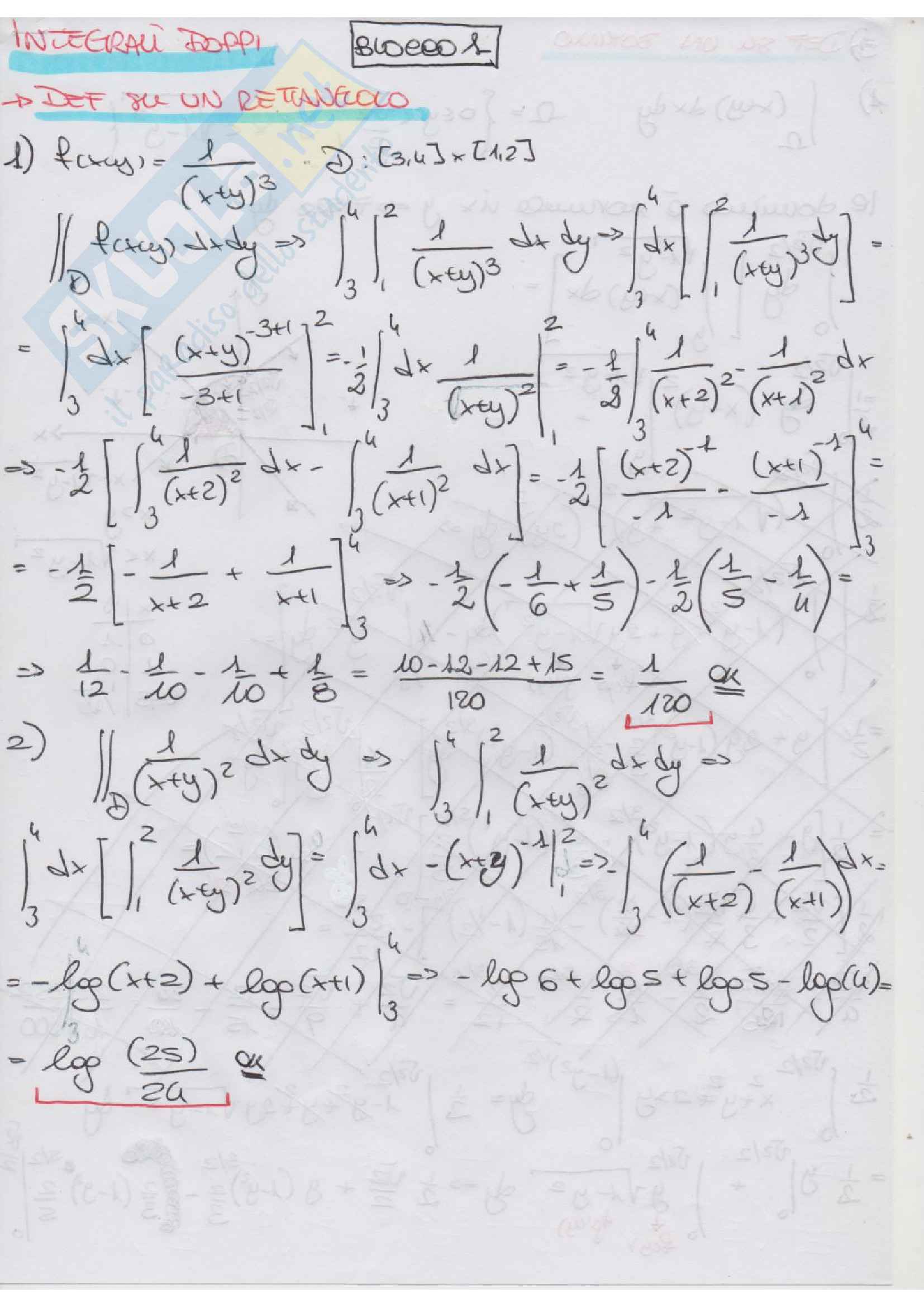 Esercizi, Analisi matematica 2