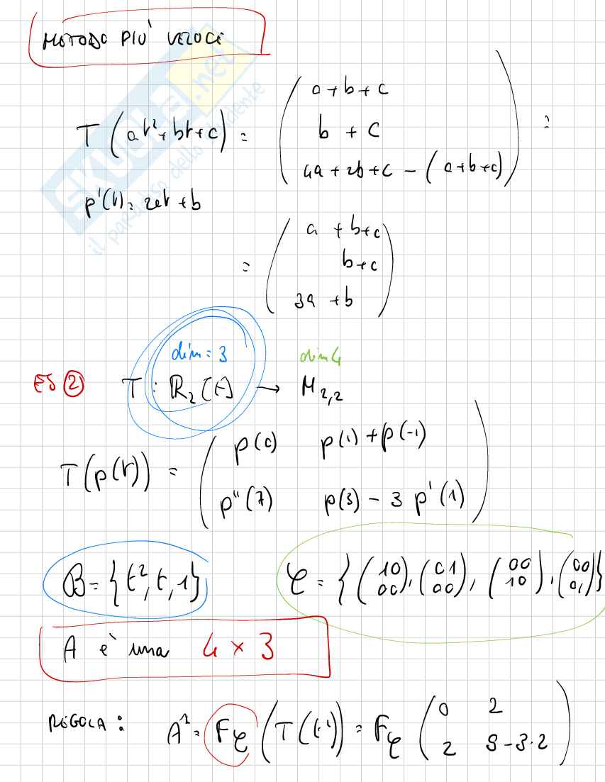Esercizi per esame di Algebra lineare e geometria Pag. 2