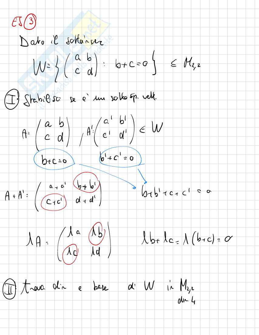 Esercizi per esame di Algebra lineare e geometria Pag. 6