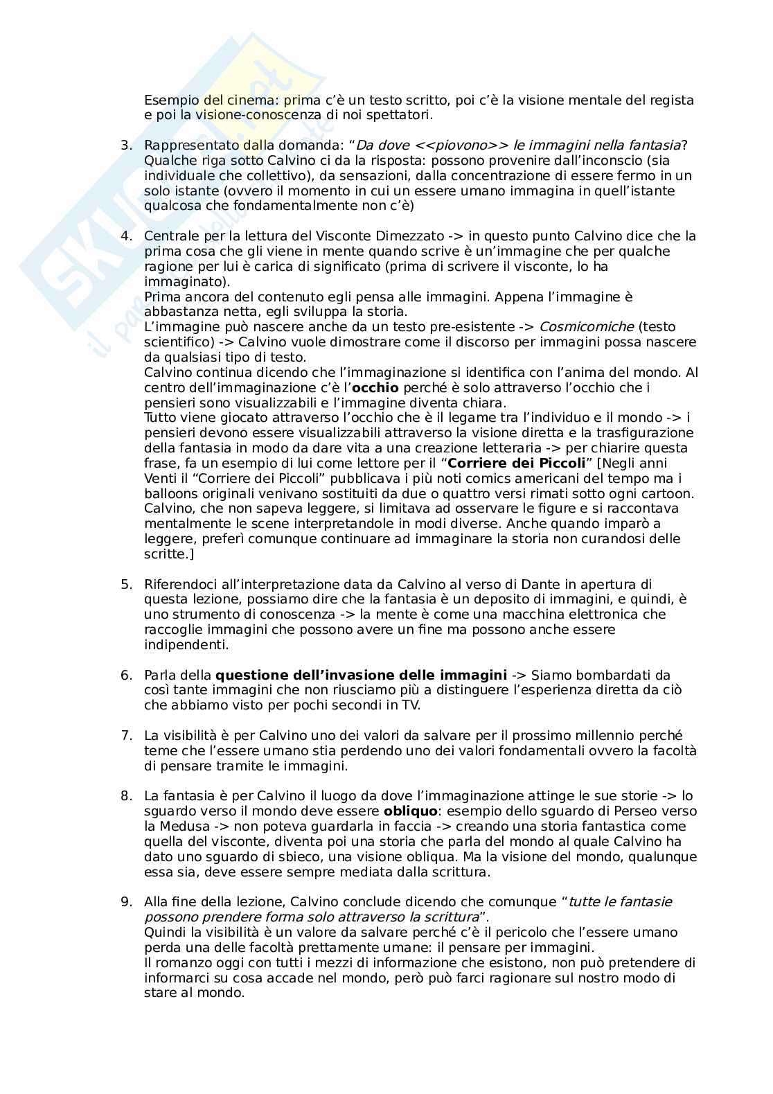 Riassunto esame letteratura italiana, prof. Zangrandi, libri consigliati Il visconte dimezzato, Poema a fumetti, Lune di Hvar e Lunga attesa dell'angelo Pag. 2