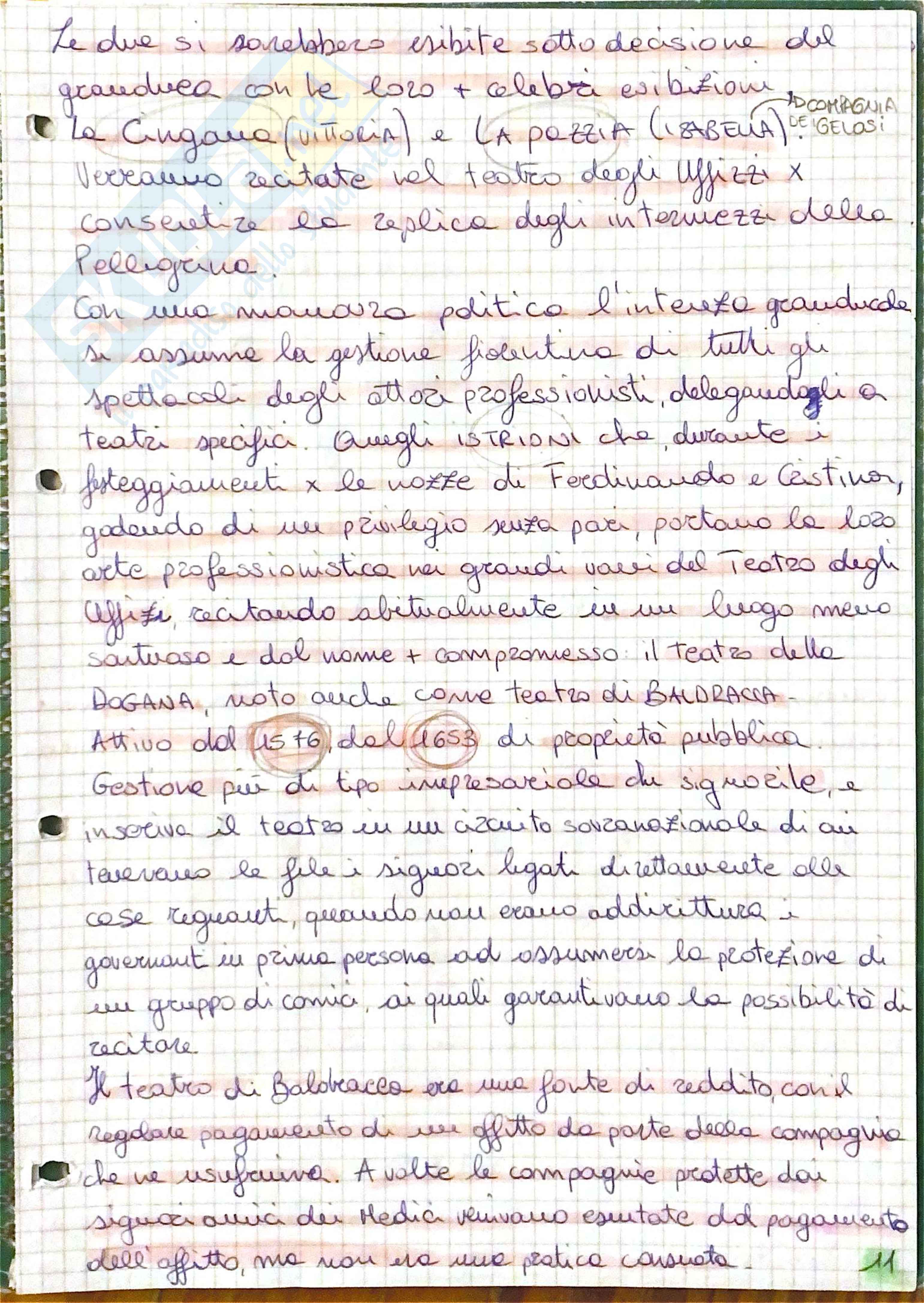Riassunto esame Storia del teatro e dello spettacolo, Prof. Mazzoni Stefano, libro consigliato Il teatro nella Firenze Medicea, Mamone Pag. 11