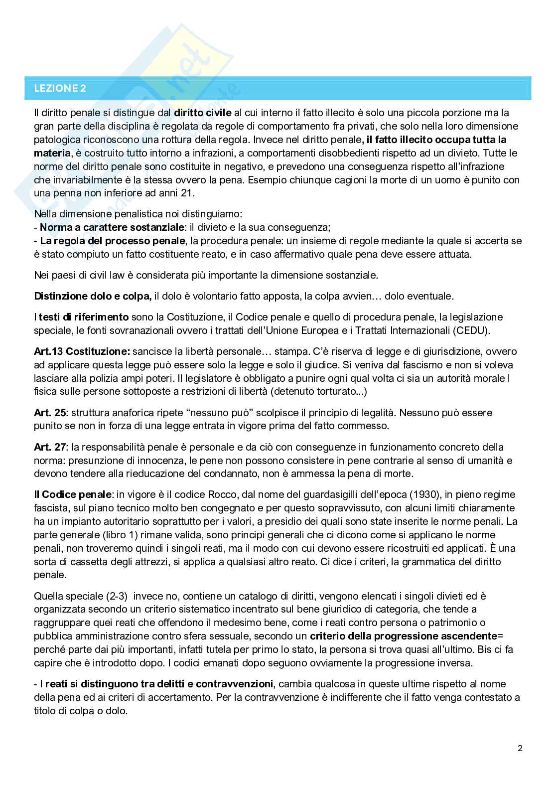 Riassunto esame Diritto penale europeo, Prof. Merlo Andrea, libro consigliato Introduzione al diritto penale europeo, Manes Pag. 2
