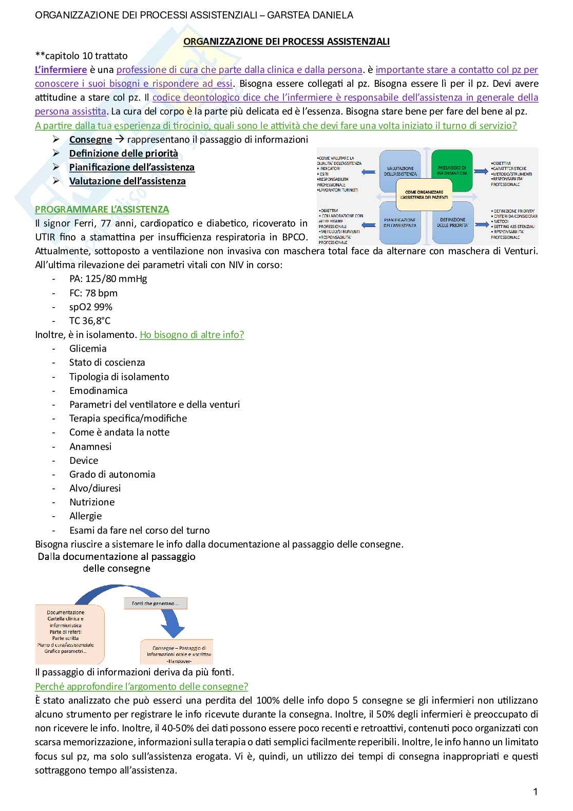 Organizzazione dei processi assistenziali Pag. 1