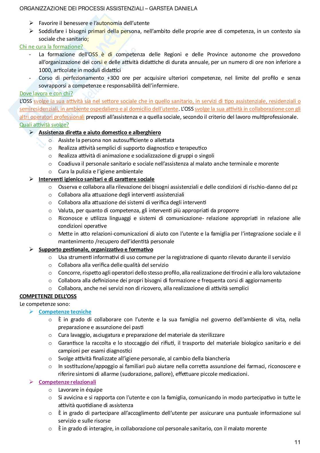 Organizzazione dei processi assistenziali Pag. 11