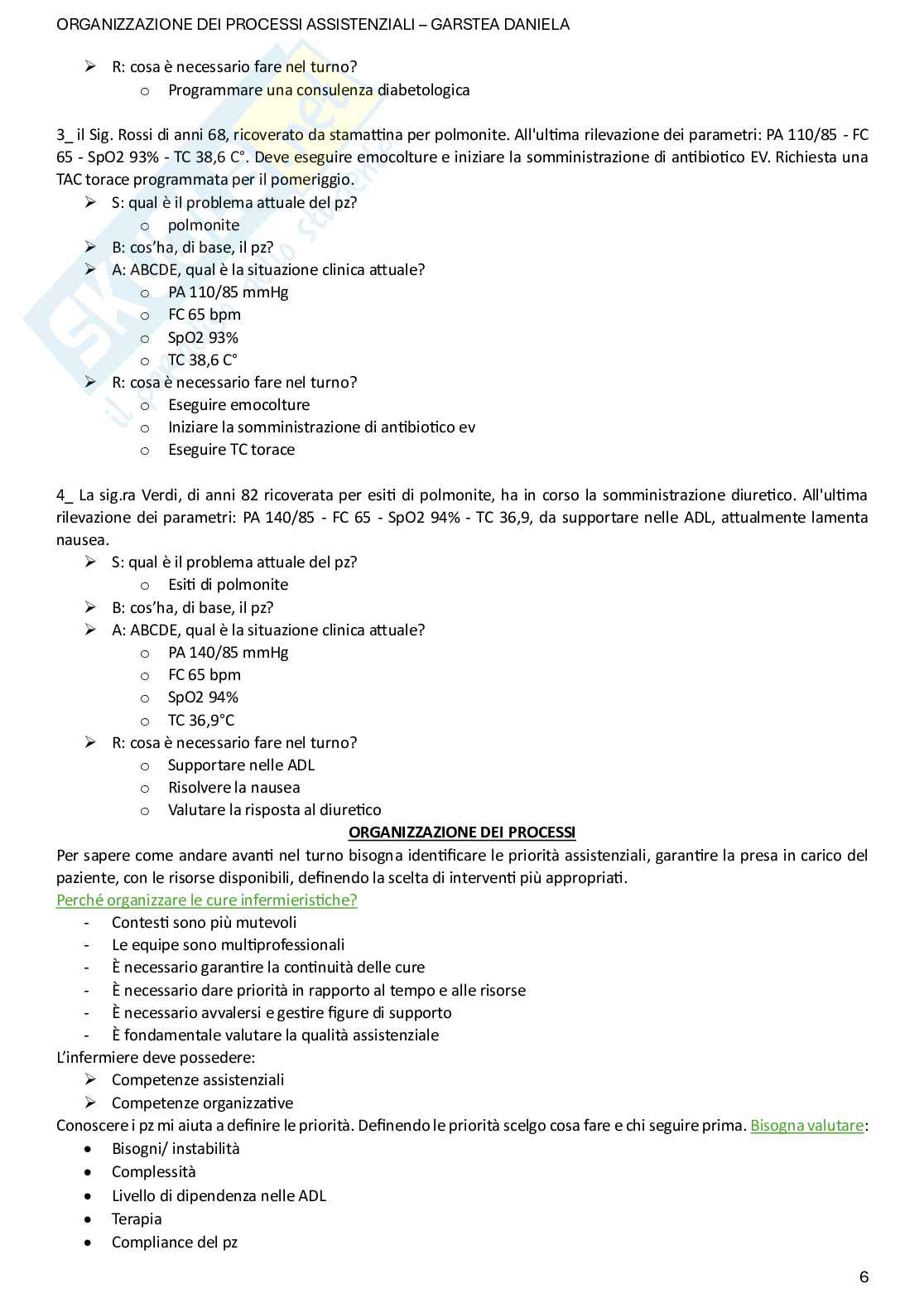 Organizzazione dei processi assistenziali Pag. 6