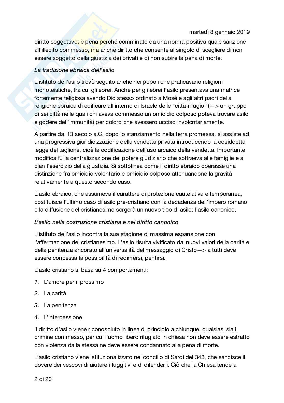 Riassunto esame diritto costituzionale comparato, prof.Pavani, libro consigliato Il diritto di asilo, Rescigno Pag. 2