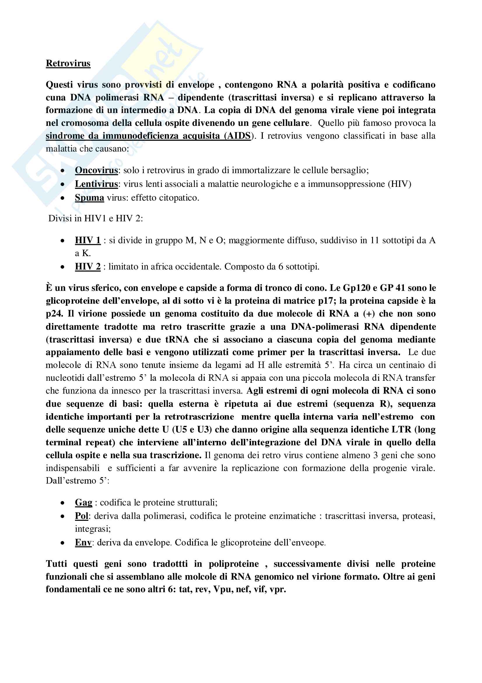 Riassunto esame virologia ( microbiologia), prof. Angiolella, libro consigliato La Placa Pag. 46