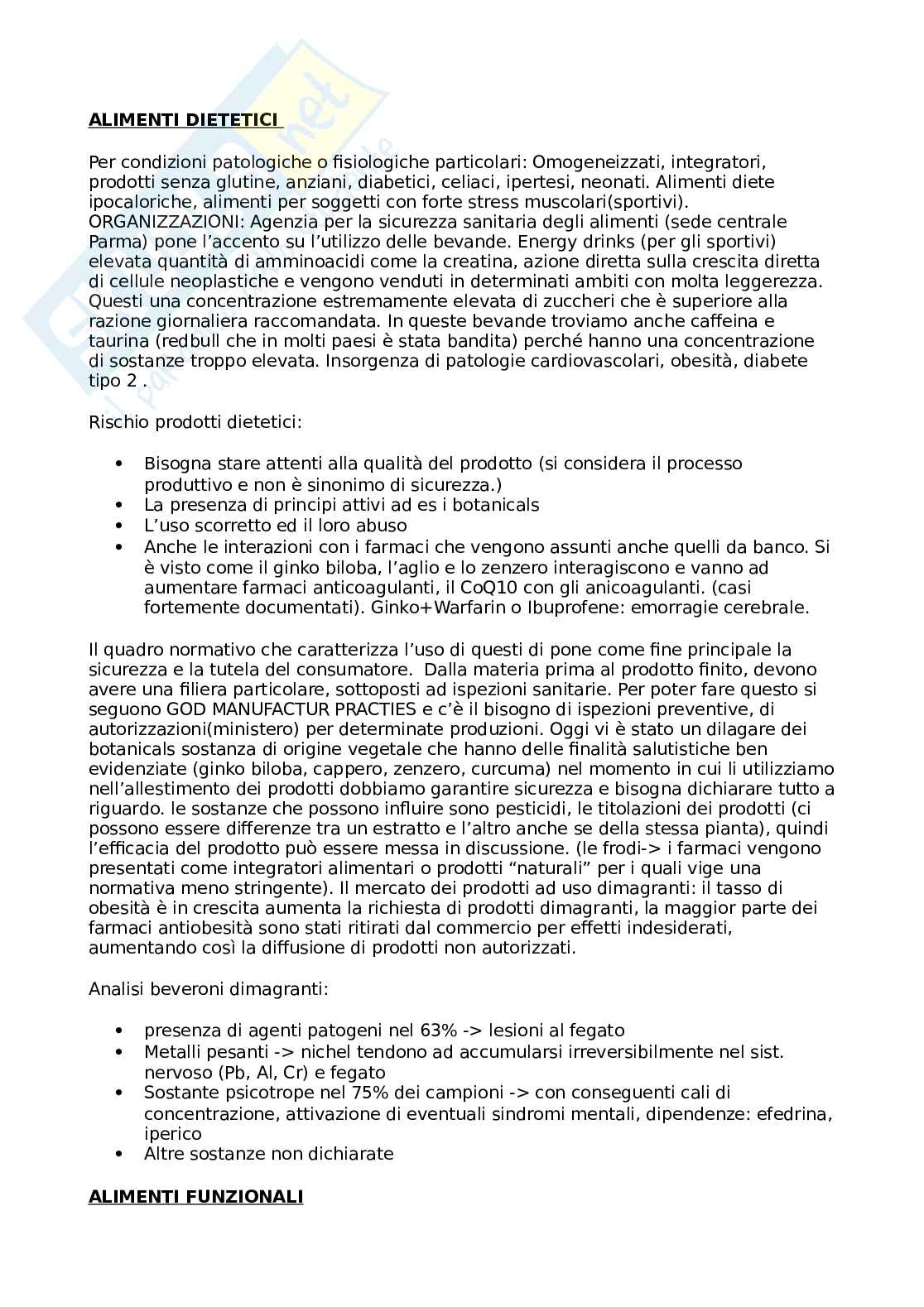 Programma tossicologia degli alimenti riassunto sui punti cruciali:cos'è un alimento, contaminante, sicurezza alimentare. classificazione degli alimenti con annessa spiegazione di commodities, heart claim, light, diet, ogm, biologici, tipici Pag. 11