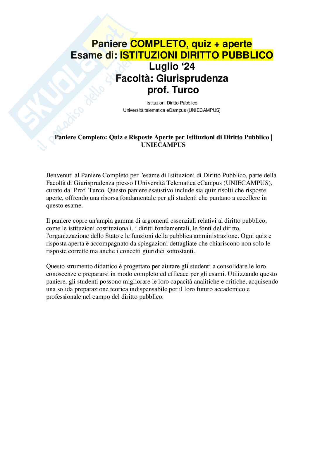 Istituzioni di diritto pubblico Pag. 1