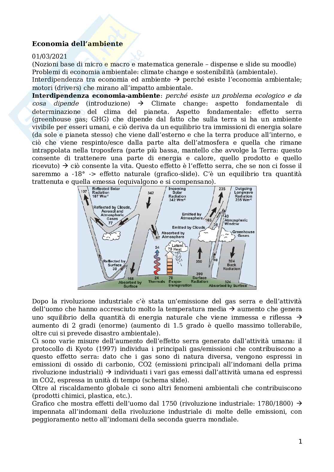 Economia dell'ambiente Pag. 1