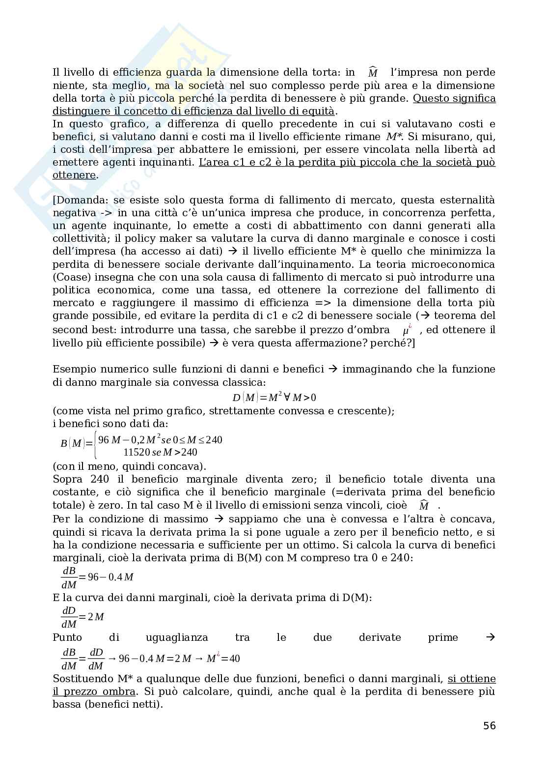 Economia dell'ambiente Pag. 56