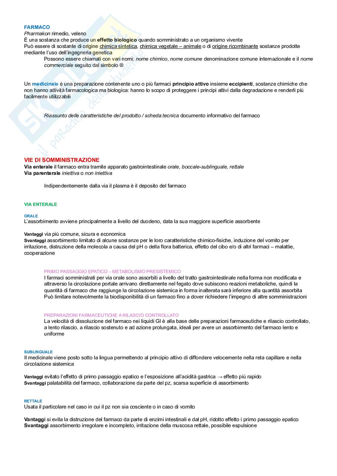 Farmacologia Pag. 1