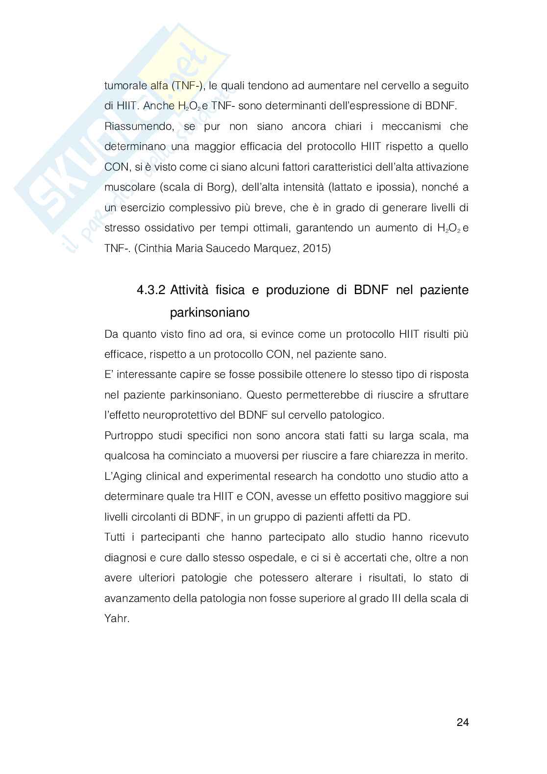 Allenamento e fattore neurotrofico cerebrale: la possibile nuova frontiera nel trattamento del Parkinson Pag. 26