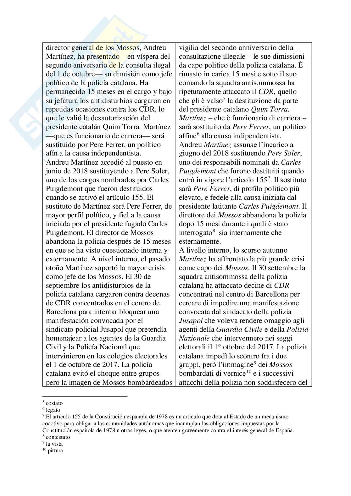 Materiale esame Lingua Spagnola, prof. Ottaiano, Traduzioni con testo a fronte dei testi consigliati Pag. 2