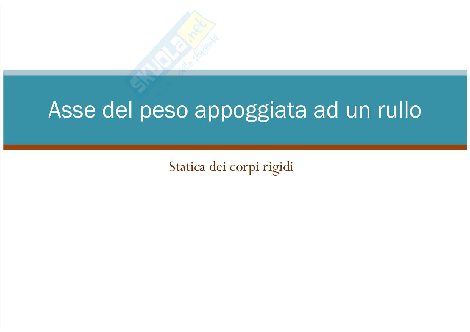 Asse del peso appoggiata ad un rullo Pag. 1