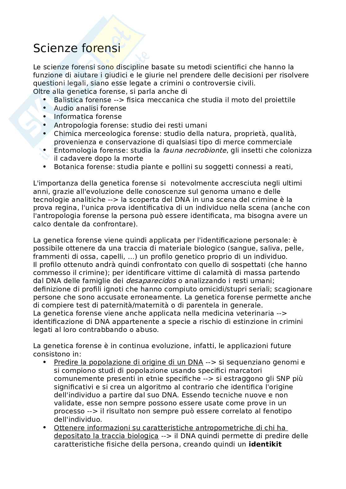 Appunti di Genetica forense Pag. 1