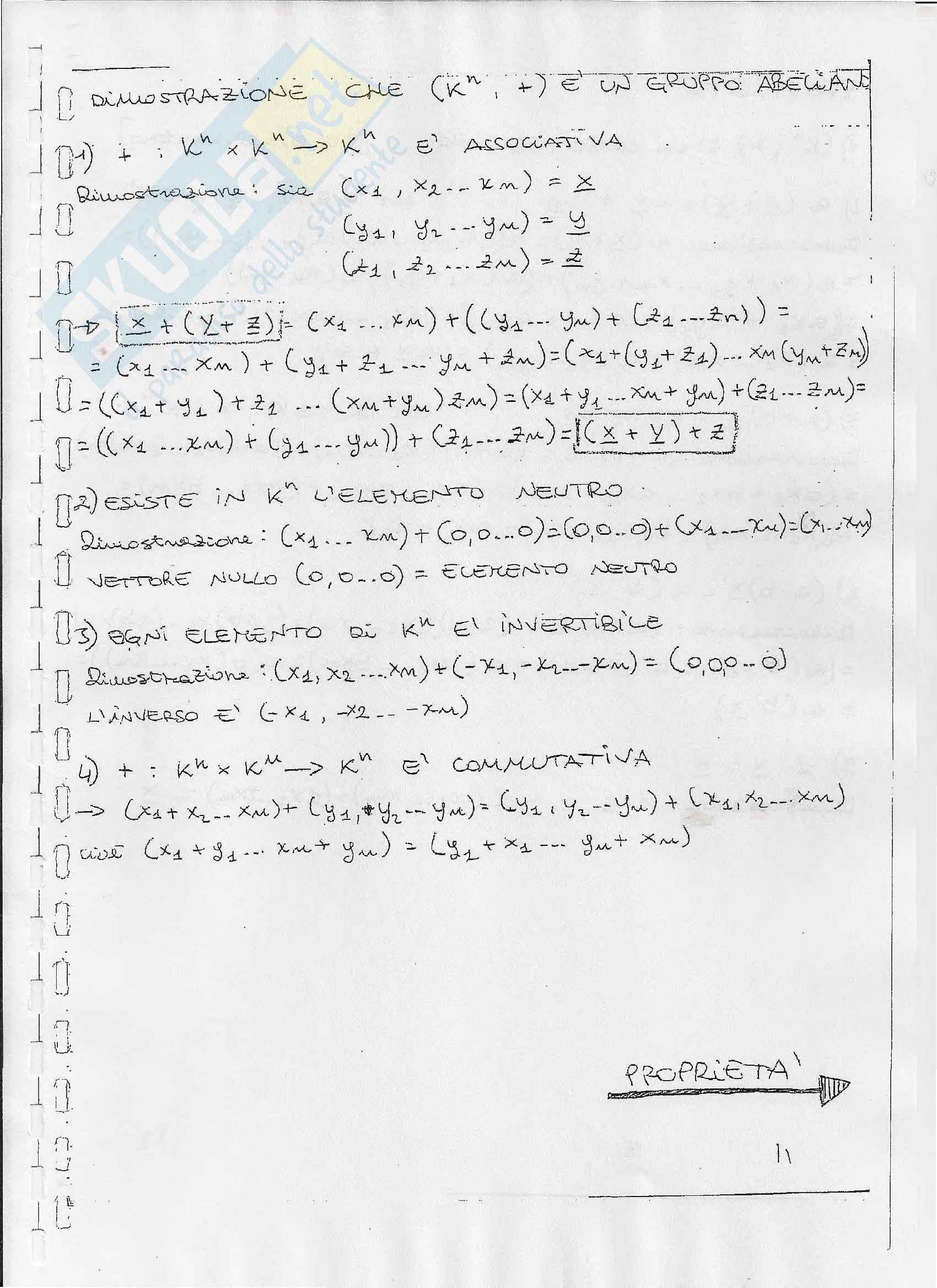 Geometria ed Algebra - Appunti e esercizi Pag. 11