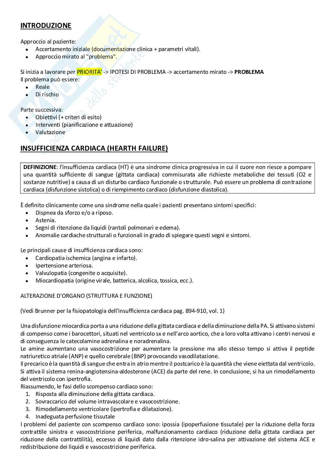 Infermieristica clinica in area medica (Inf. 3) Pag. 1