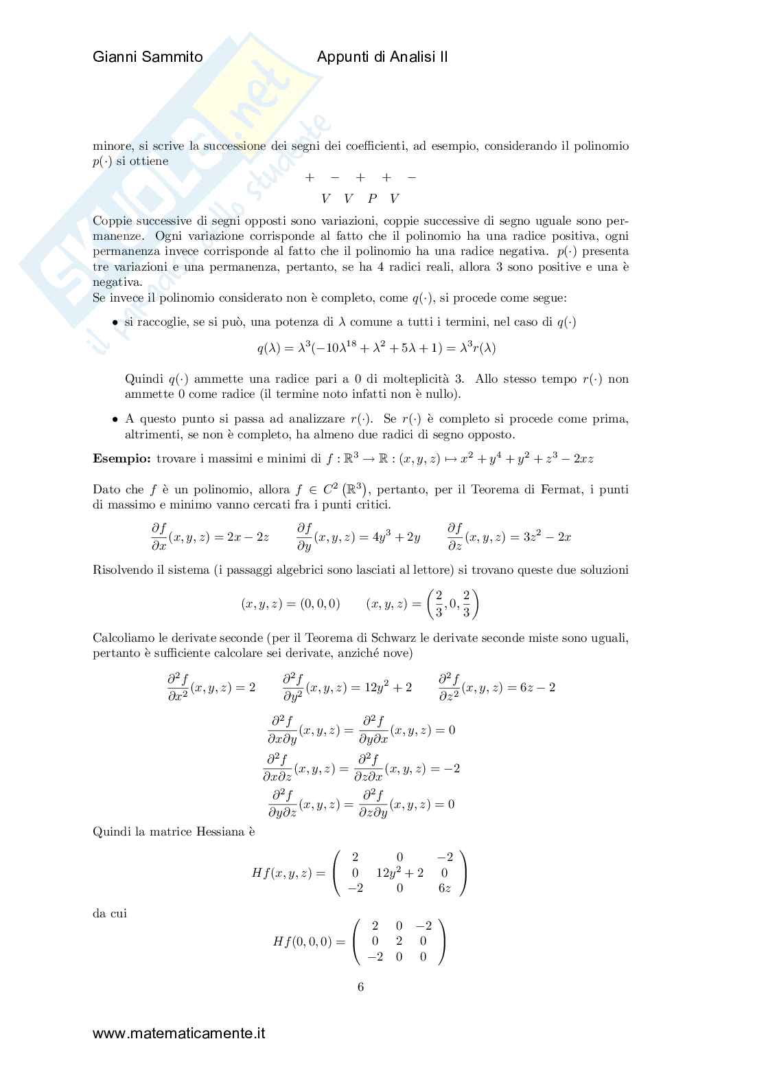 Analisi I e II università : Massimi e minimi relativi in R^n Pag. 6