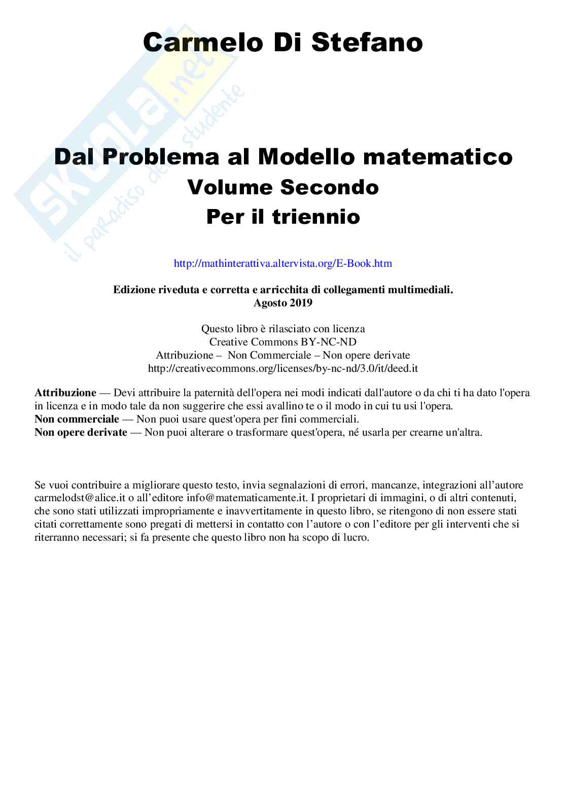 Dal problema al modello matematico - Volume 2 per il triennio Pag. 2