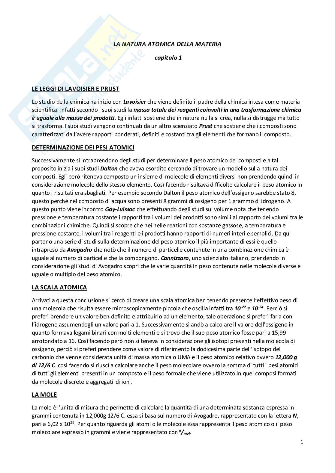 Chimica I - appunti Pag. 1