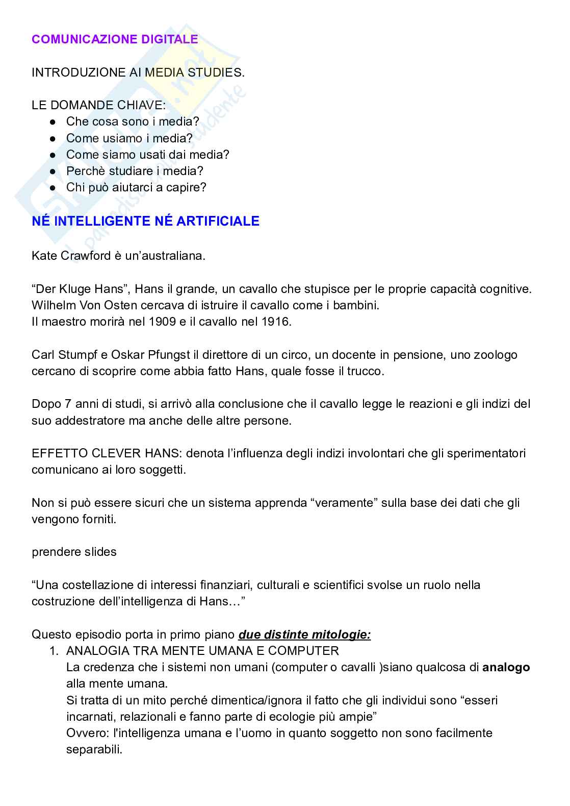 Appunti esame Comunicazione multimediale Pag. 1