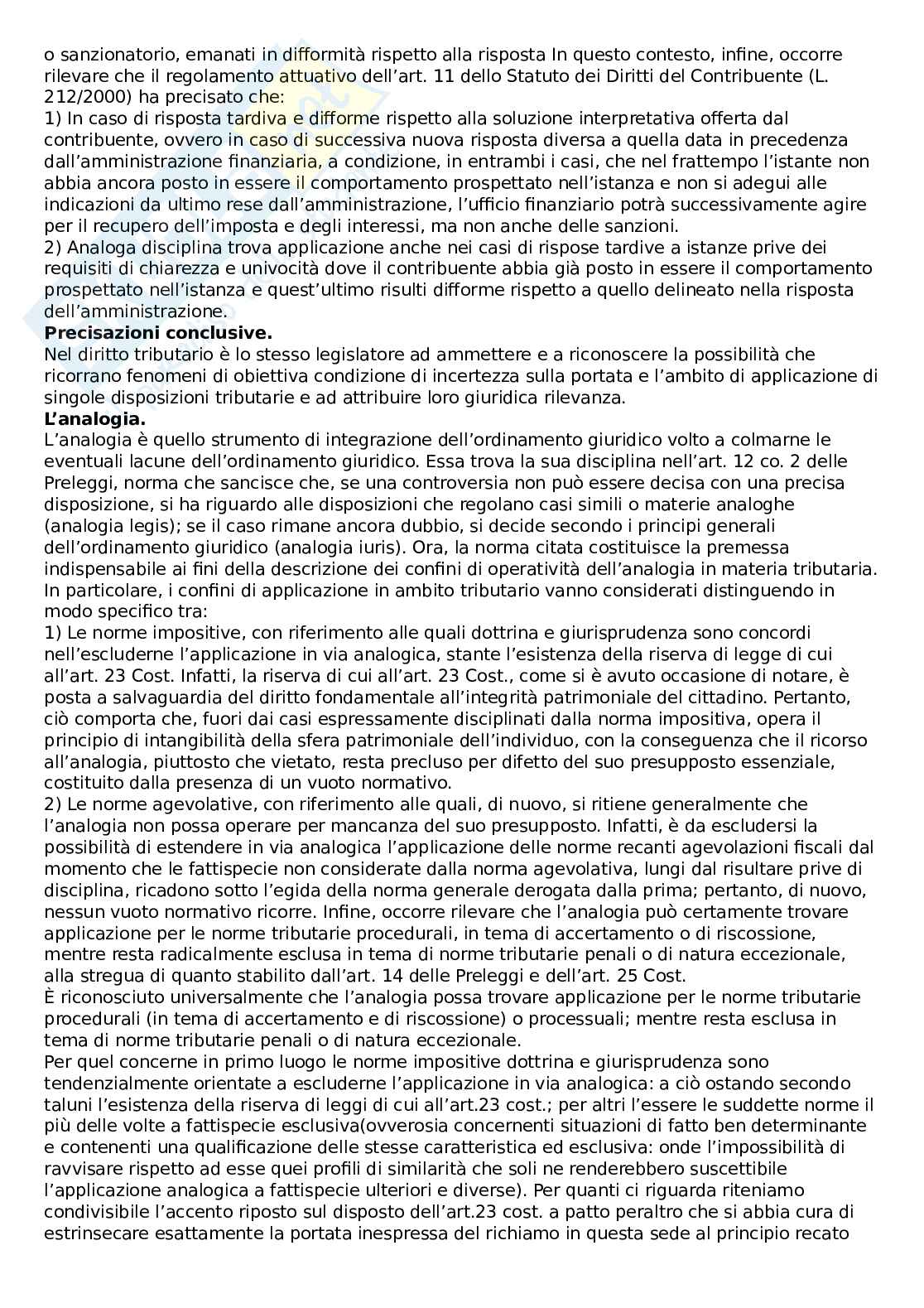 Riassunto esame Diritto tributario, Prof. Cociani Simone Francesco, libro consigliato Istituzioni di diritto tributario, Russo Pag. 26