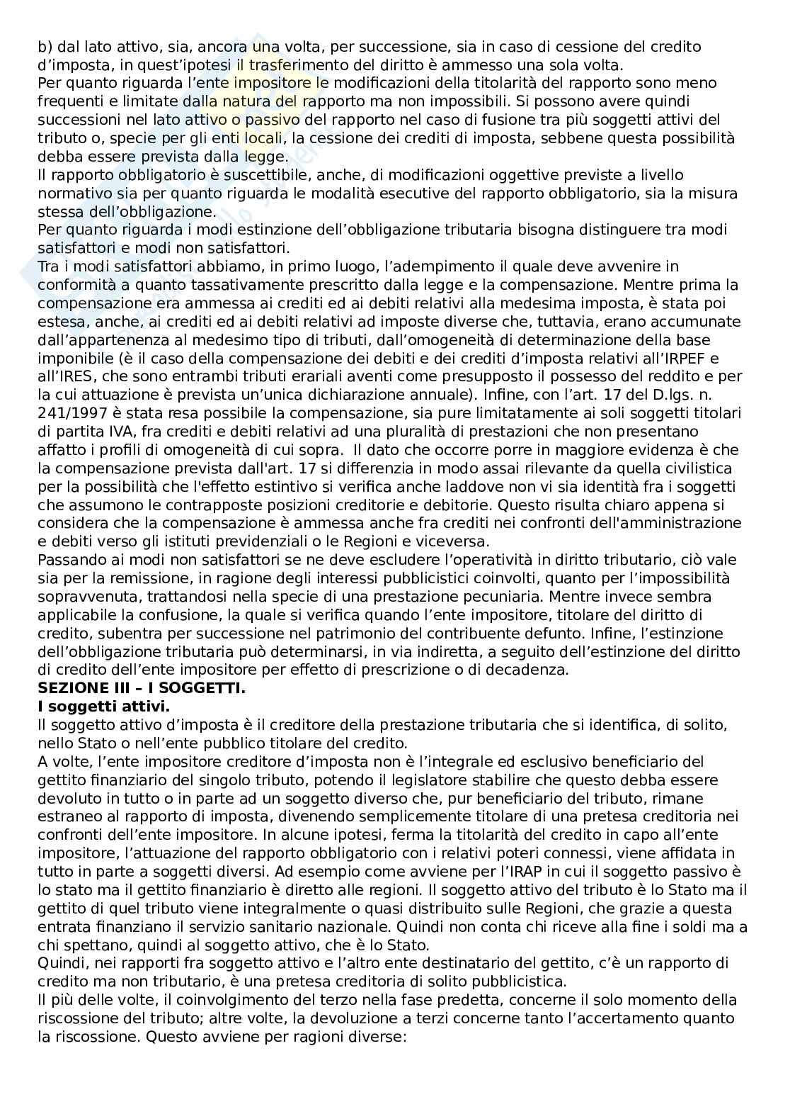 Riassunto esame Diritto tributario, Prof. Cociani Simone Francesco, libro consigliato Istituzioni di diritto tributario, Russo Pag. 41