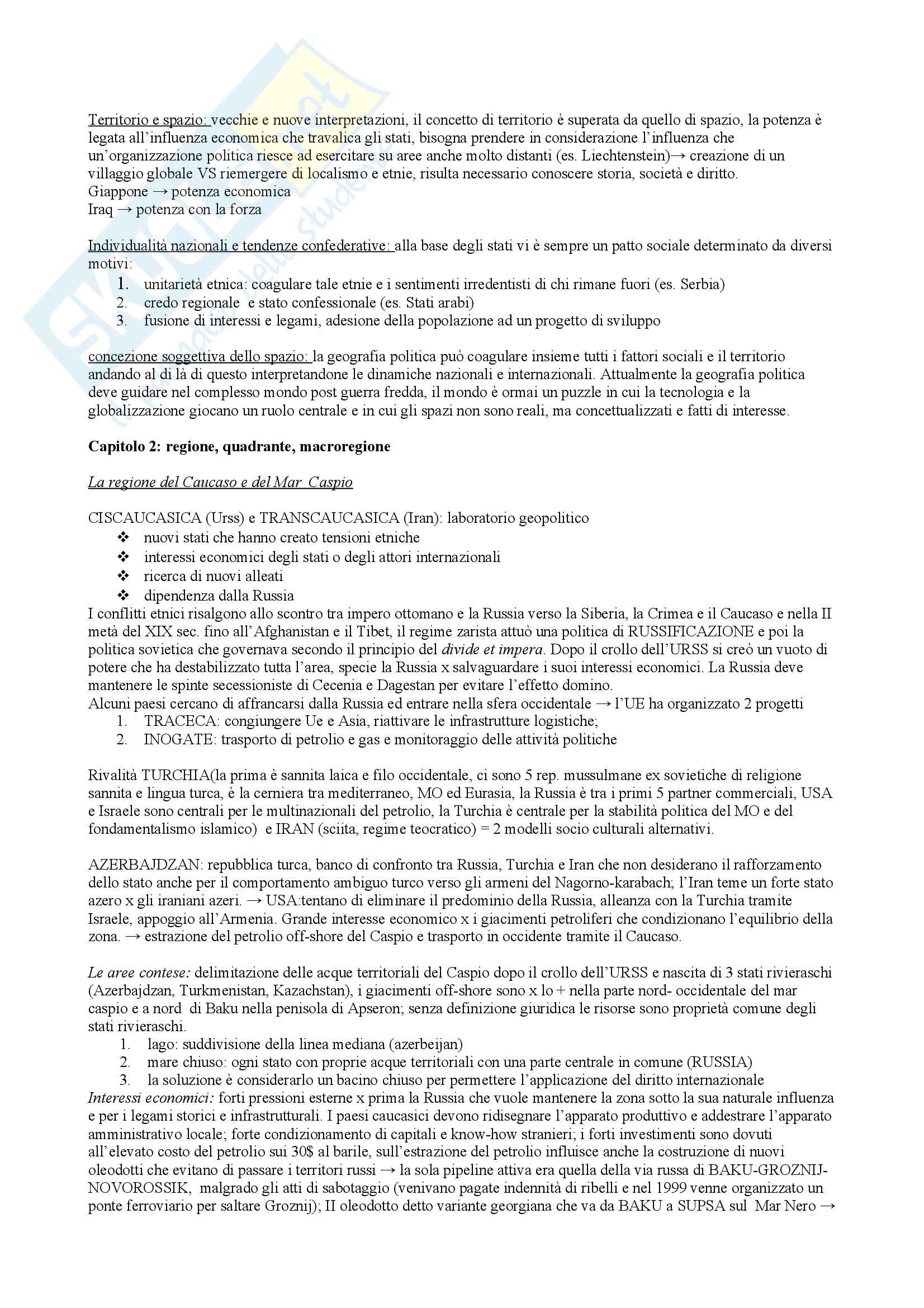 Riassunto esame Geografia Economica, prof. indefinito, libro consigliato Geopolitica, Lizza Pag. 6