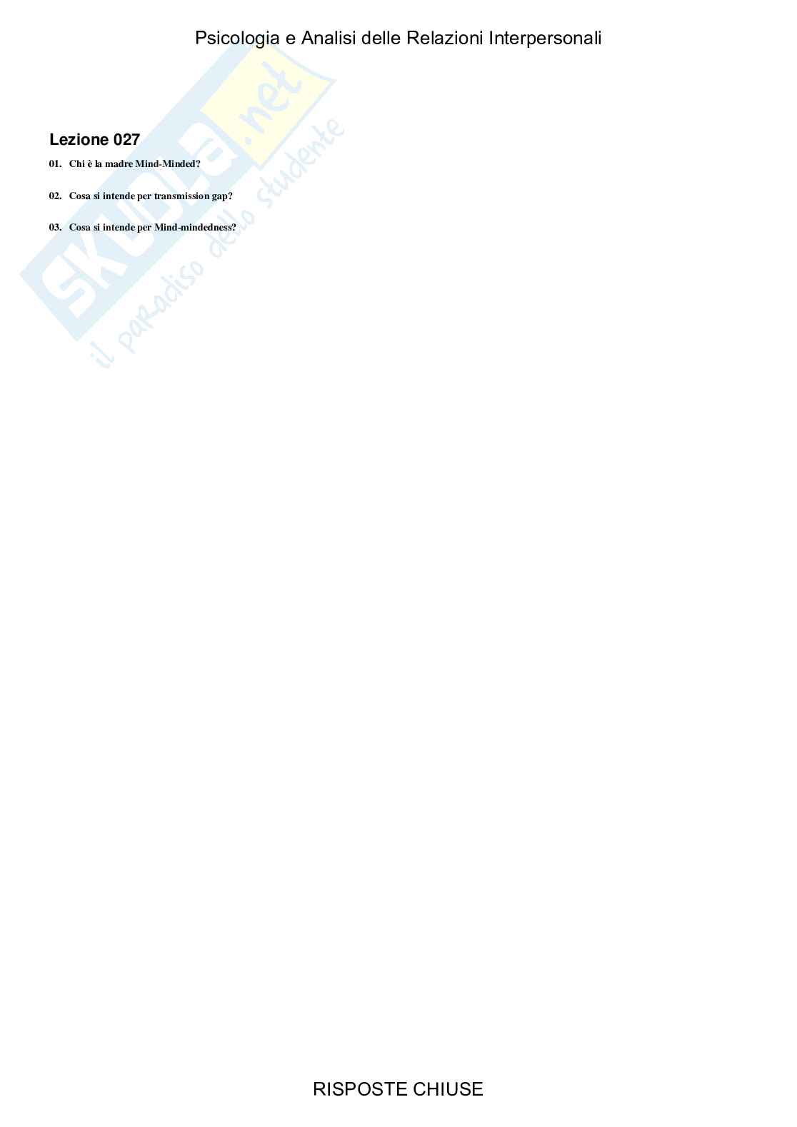 Psicologia e Analisi delle relazioni interpersonali - Paniere compilato Pag. 46