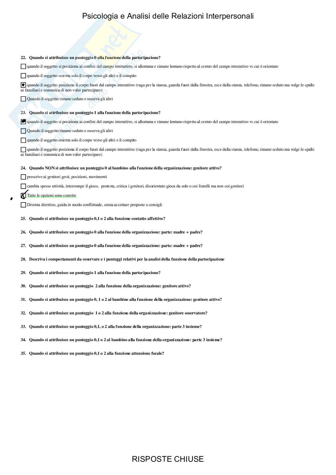 Psicologia e Analisi delle relazioni interpersonali - Paniere compilato Pag. 66