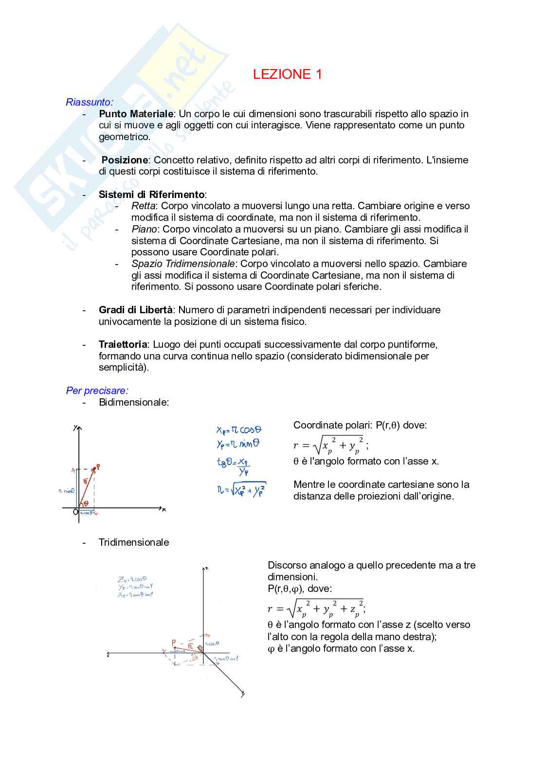Fisica generale I (Primo modulo) Pag. 2