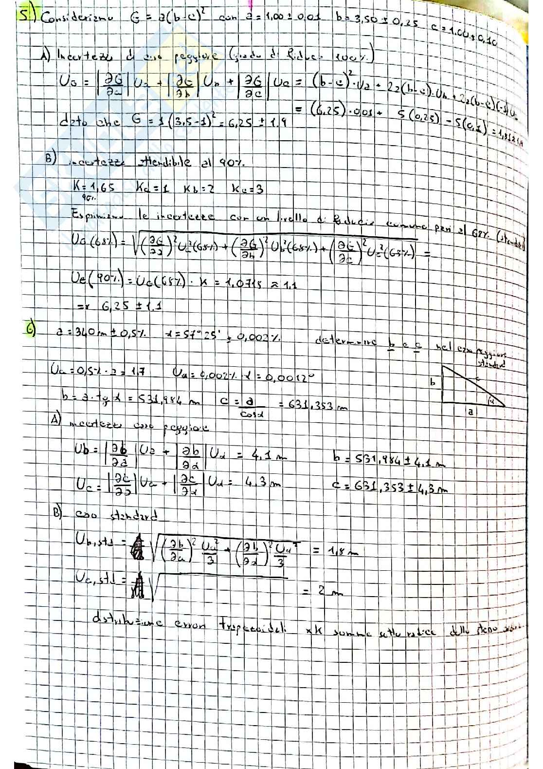 Esercizi teoria degli errori e sull'incertezza Pag. 2