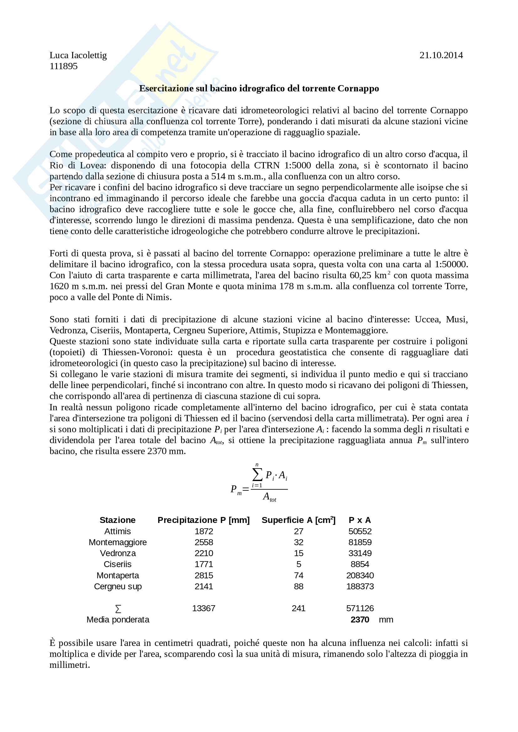 Idrogeologia - Esercitazioni Pag. 2
