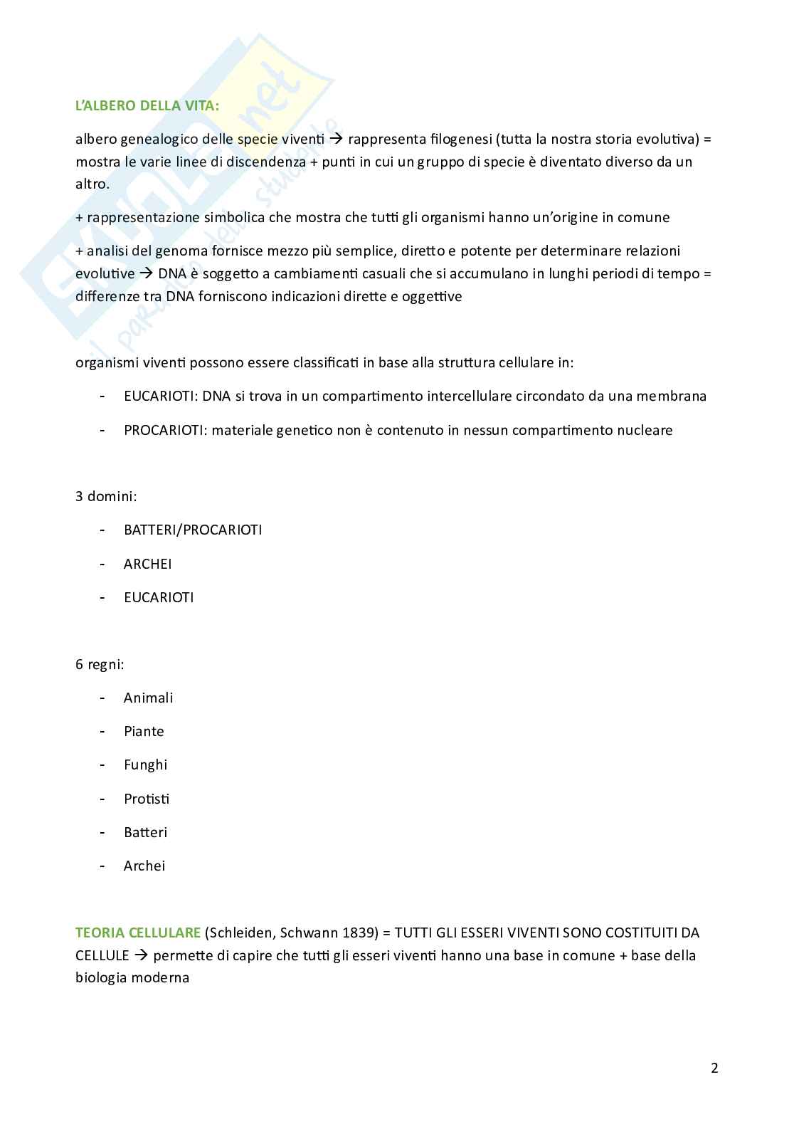 Biologia cellulare per semestre filtro Medicina Pag. 2