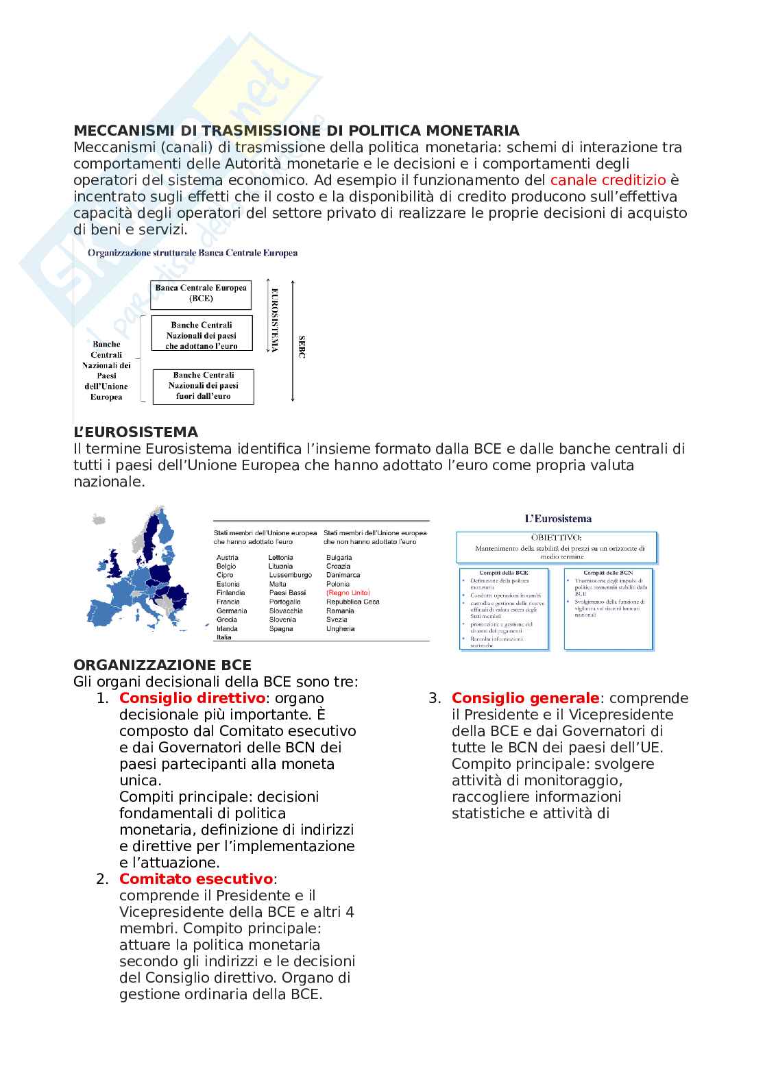 Sistema finanziario e BCE Pag. 2
