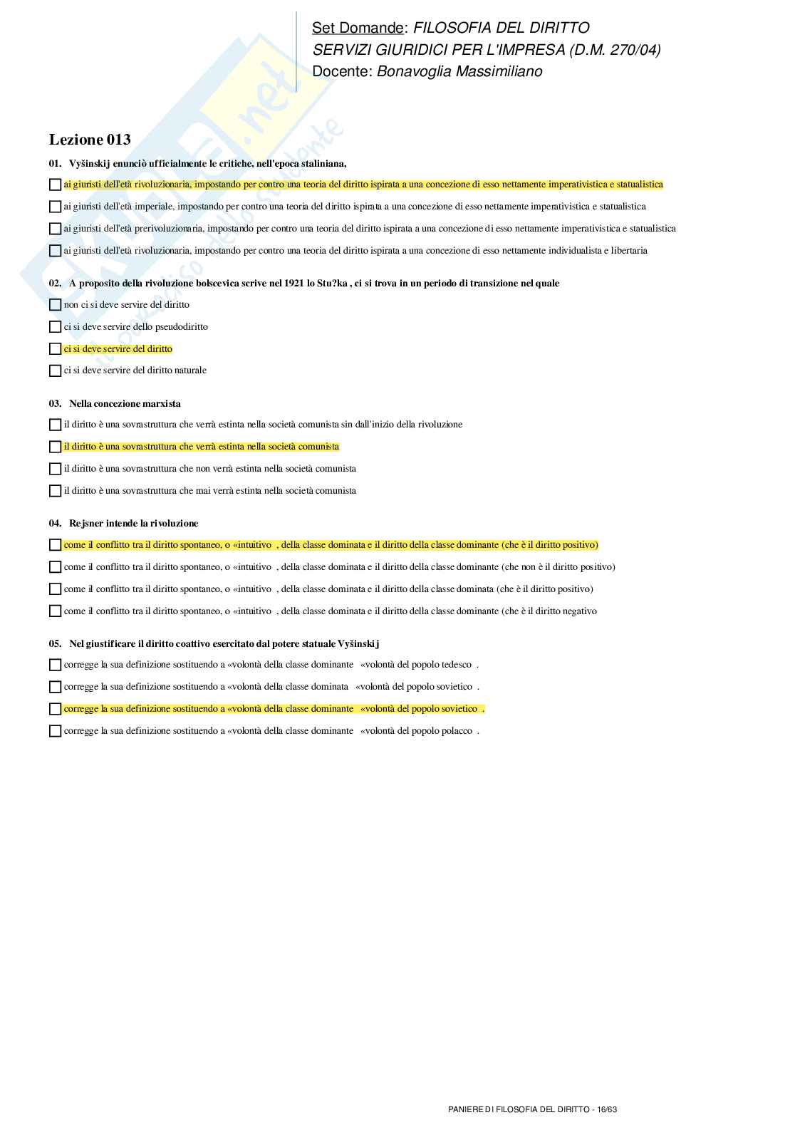 Filosofia del diritto - paniere completo Pag. 16