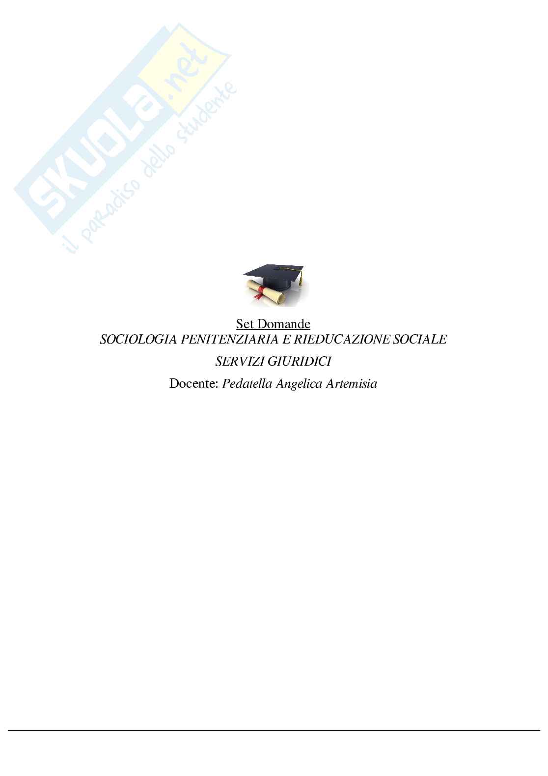 Sociologia penitenziaria e rieducazione sociale - paniere completo Pag. 1