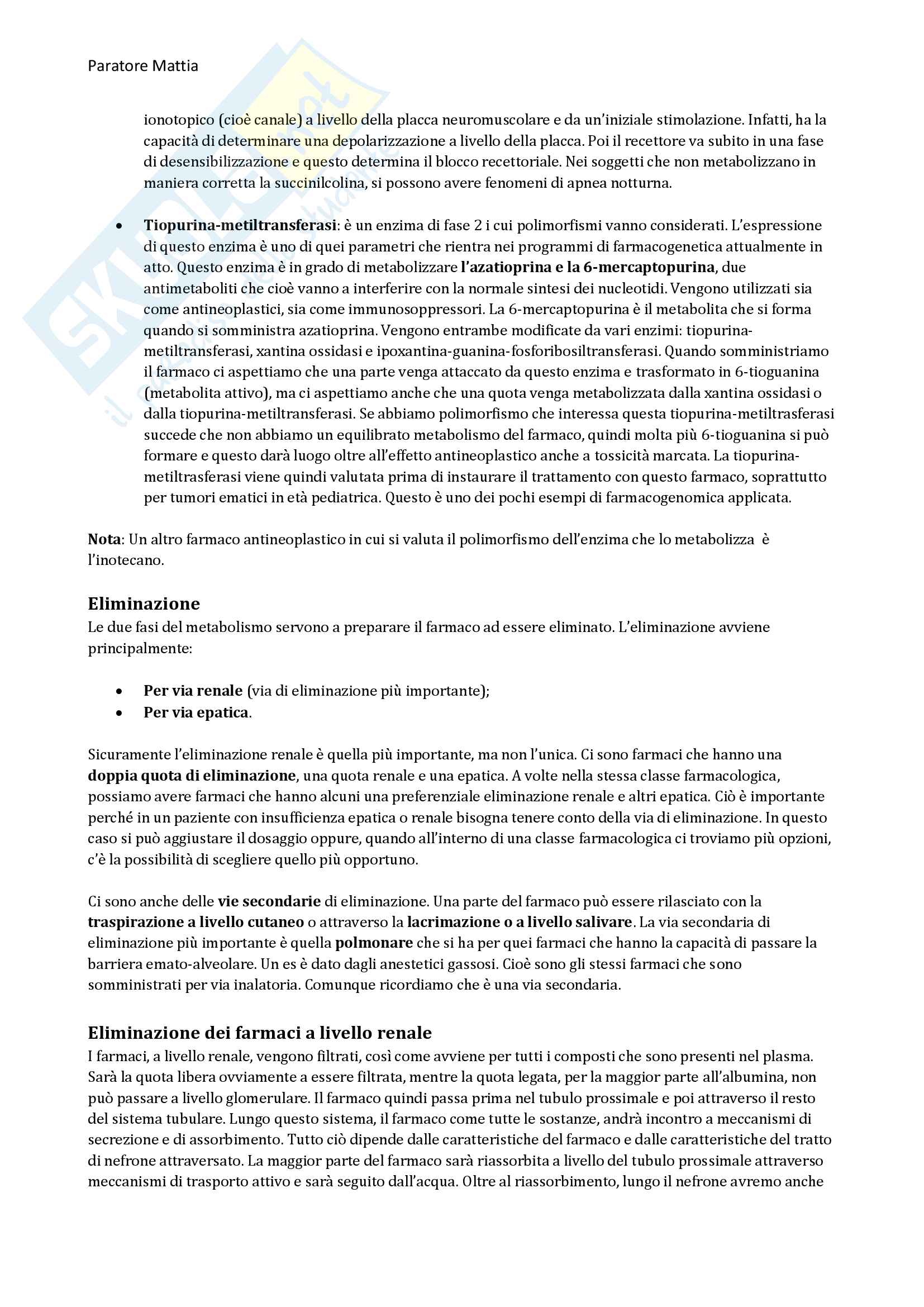 Definizioni ed esempi di Farmacologia generale Pag. 36