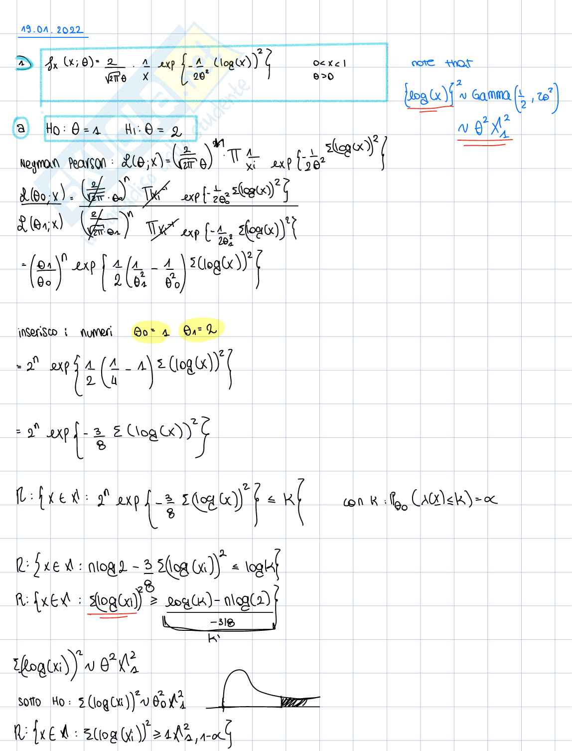 Scritto Inferenza statistica Pag. 1
